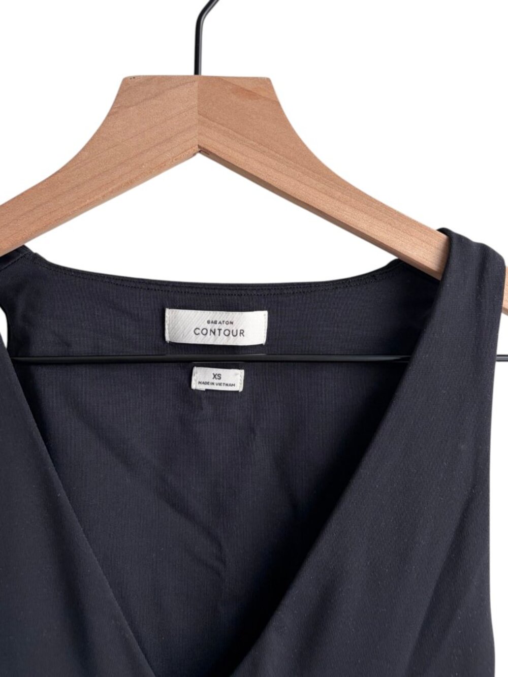 Aritzia Babaton Contour V Neck Romper Black Sculpting Biker Short XS - Picture 4 of 4